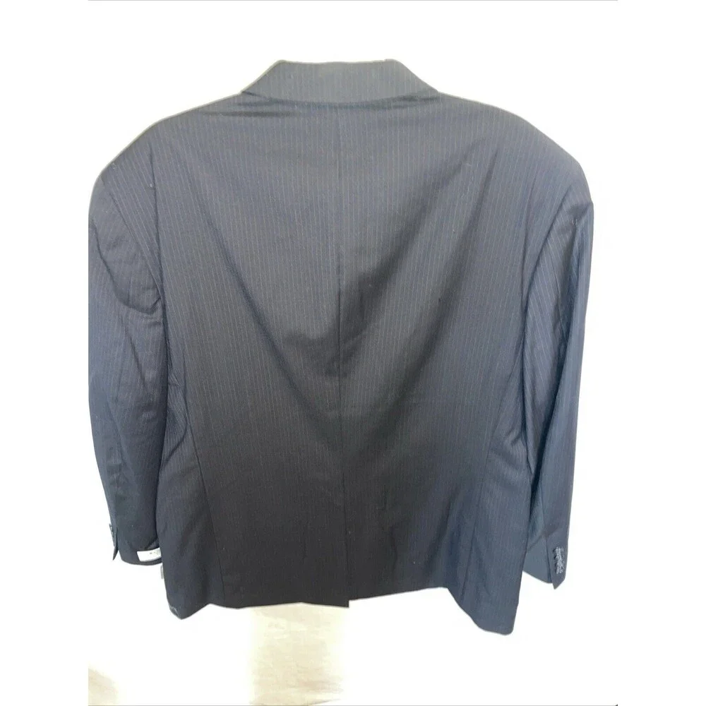 Albert Nippon Men’s Dress Blazer Size 46R Black Pinstripe Wool/Cashmere Blend